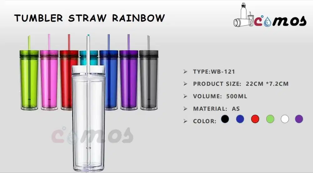 Souvenir Tumbler Straw Rainbow