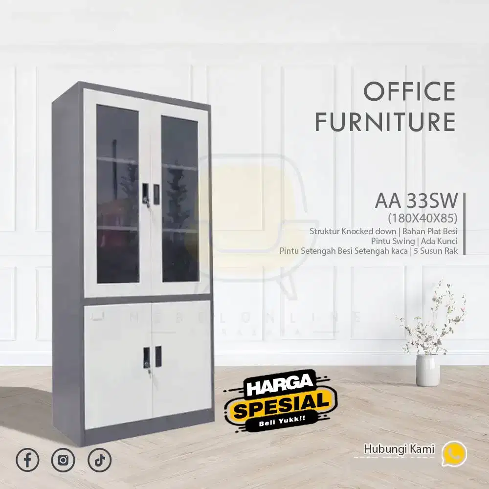 Filling Lemari Arsip Kantor Loker locker besi Cabinet baru bekas Pintu