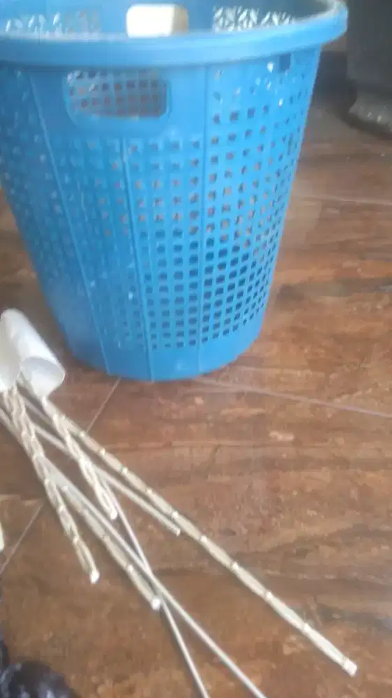 Kotak sampah dapur rumah tangga perlengkapan warna biru