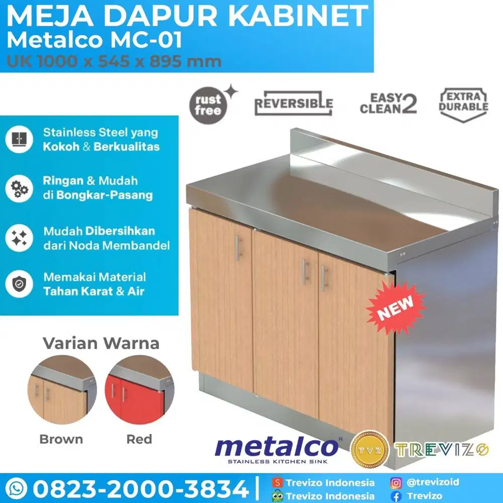 Meja Kabinet Meja Cabinet Meja Kompor Dapur Stainless Metalco