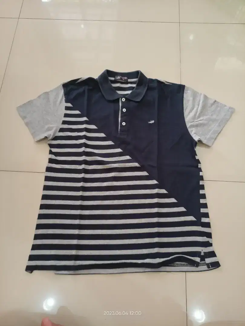 baju polo shirt anak laki laki usia 16 th crocodile grey navy blue