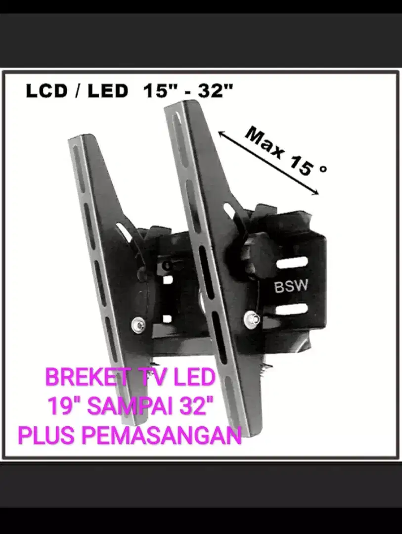 Breket plus pemasangan TV LED 19 inch - 32 inch