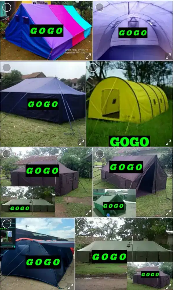 Tenda camping pramuka 3x4 4x6 6x14 D300