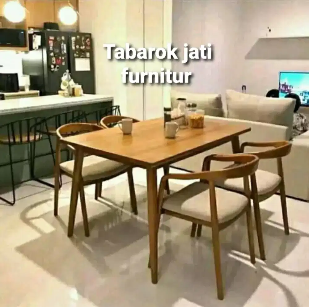 Kursi makan minimalis modern k.4, bahan kayu jati tua