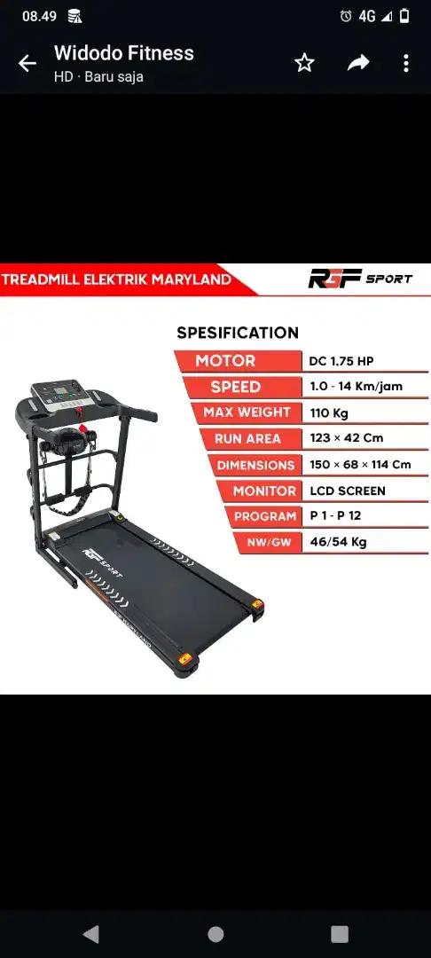 Jual Treadmill dan Sepeda