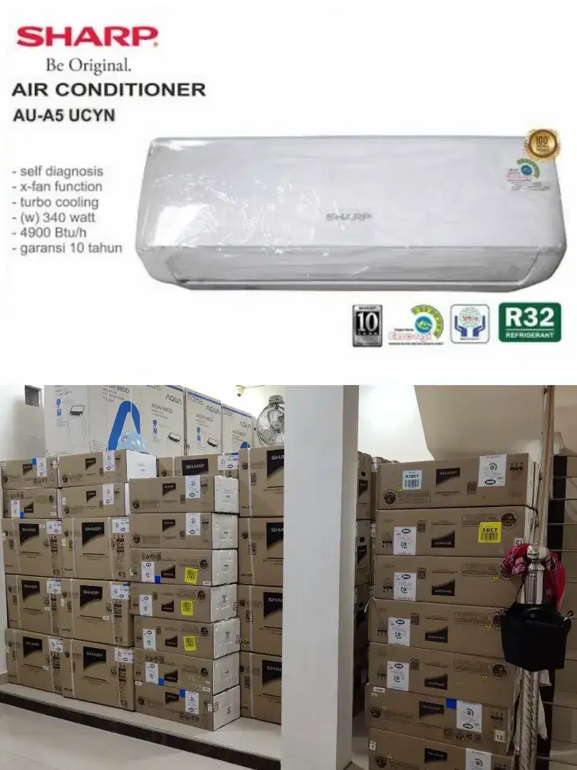 AC Sharp 05 BEY / 1/2 PK Unit Baru Daya 360 watt Murah