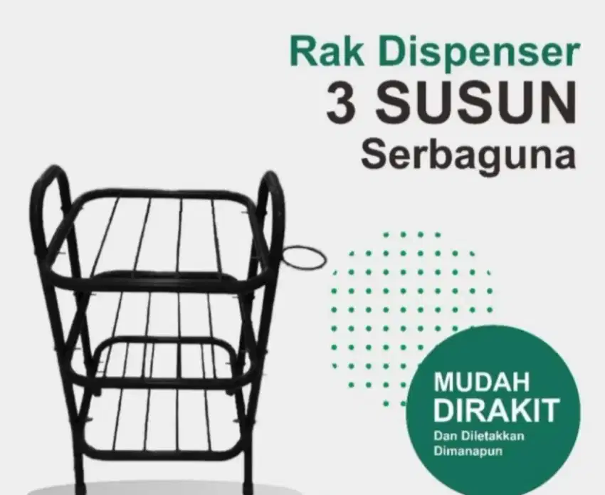 Rak dispenser - Meja dispenser (ada tempat gelas)