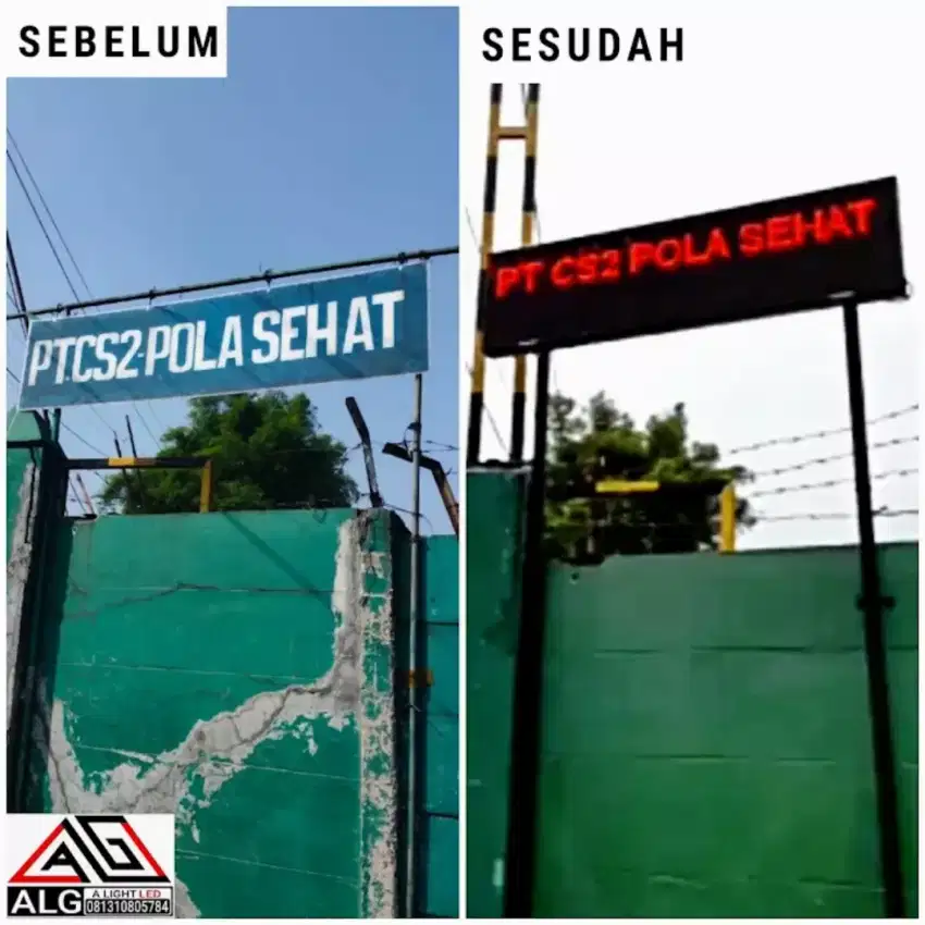Running text merah bergaransi