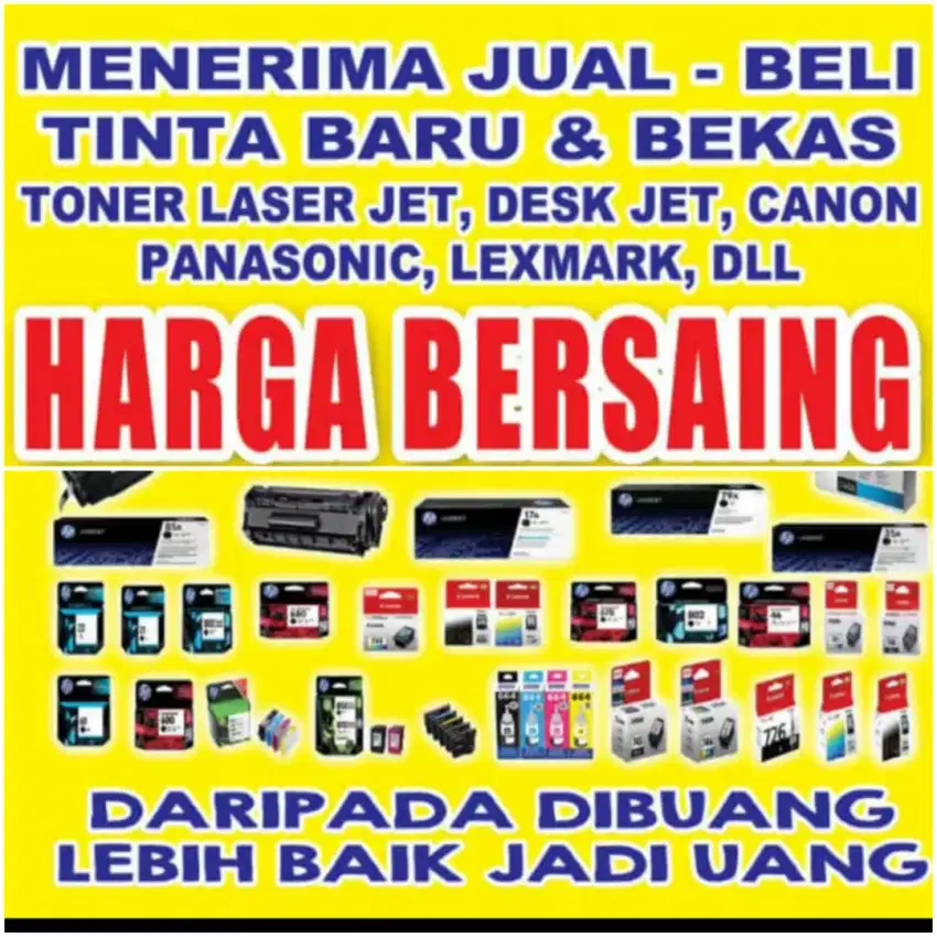 MENERIMA TINTA CARTRIDGE BARU/BEKAS