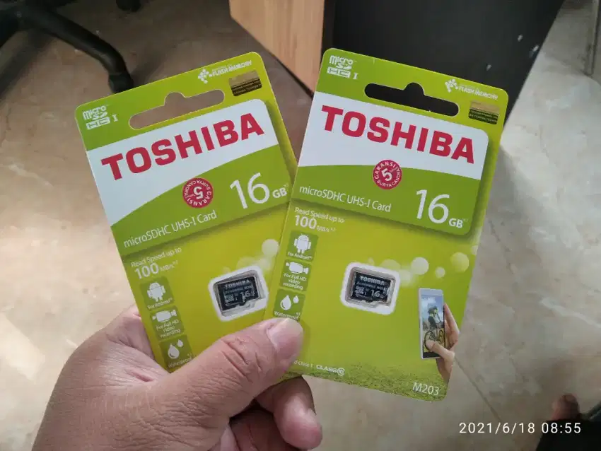 Memori hp 16GB merk TOSHIBA garansi resmi 5tahun. Micro sd 16GB SDHC