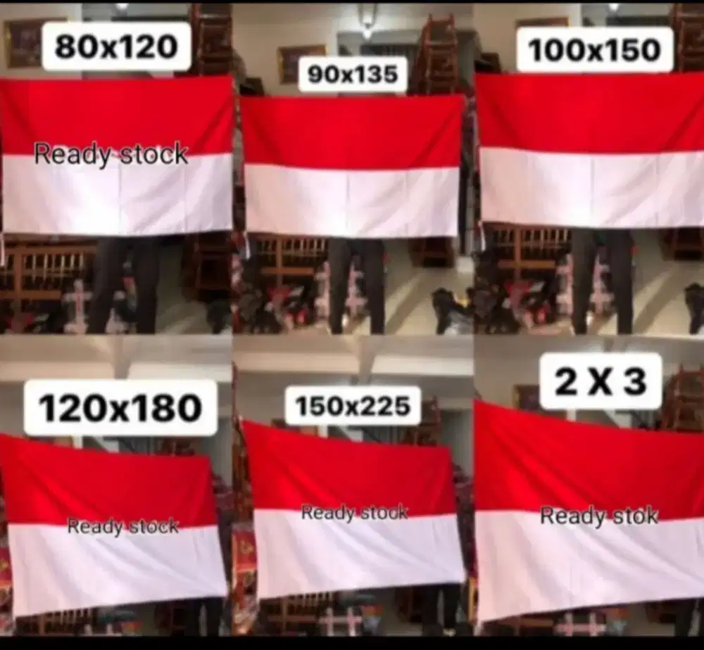 Bendera merah putih ukuran 90x135cm bahan saten