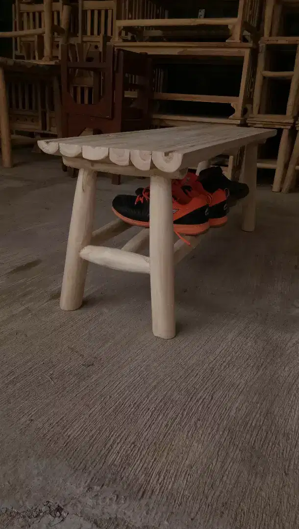 Kursi bench + Rak sepatu jati