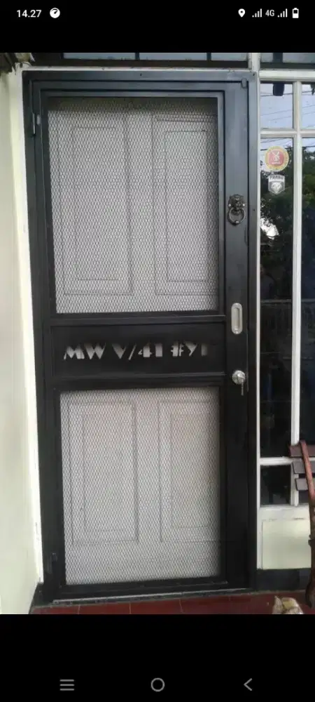 Pintu doble x-vanded + cutting plat-pemasangan