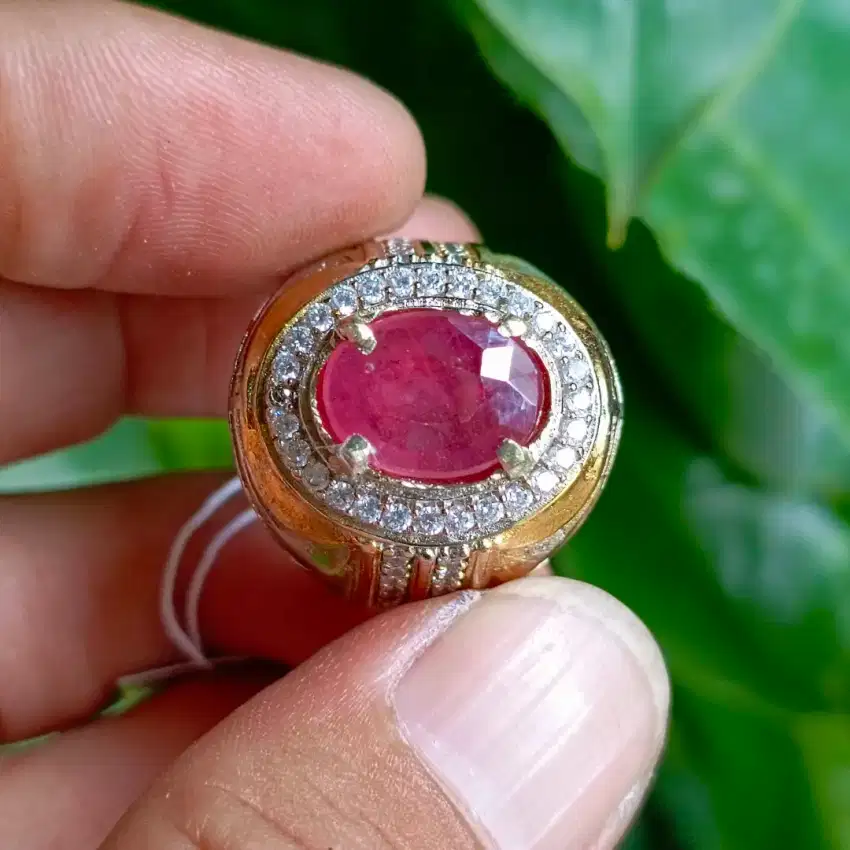 Cincin Batu Permata Natural RUBY + Memo (4,24ct)