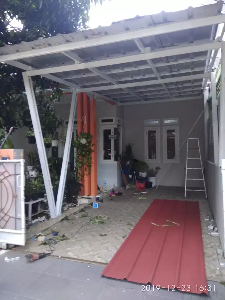 Kanopi Tanpa DP Rangka Baja ringan Spandek Pasir di Tangsel