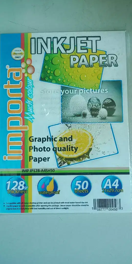 Inkjet Paper 128 gr 1 Pak ( Isi 50 pcs a6nd 100 pcs)