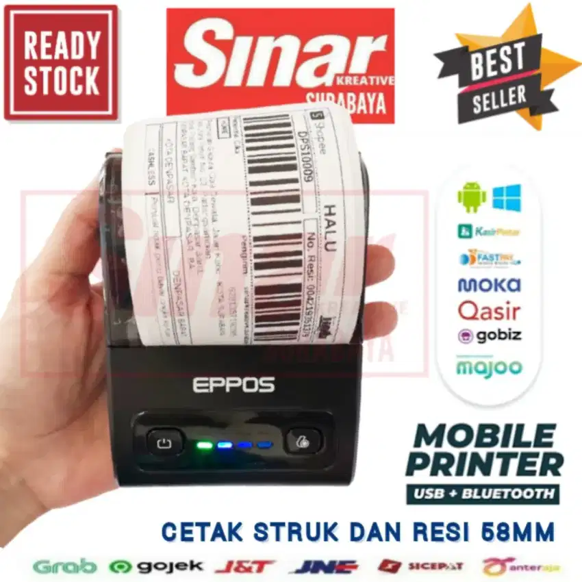 MINI PRINTER BLUETOOTH 58MM 5813 - CETAK STRUK KASIR DAN RESI STICKER