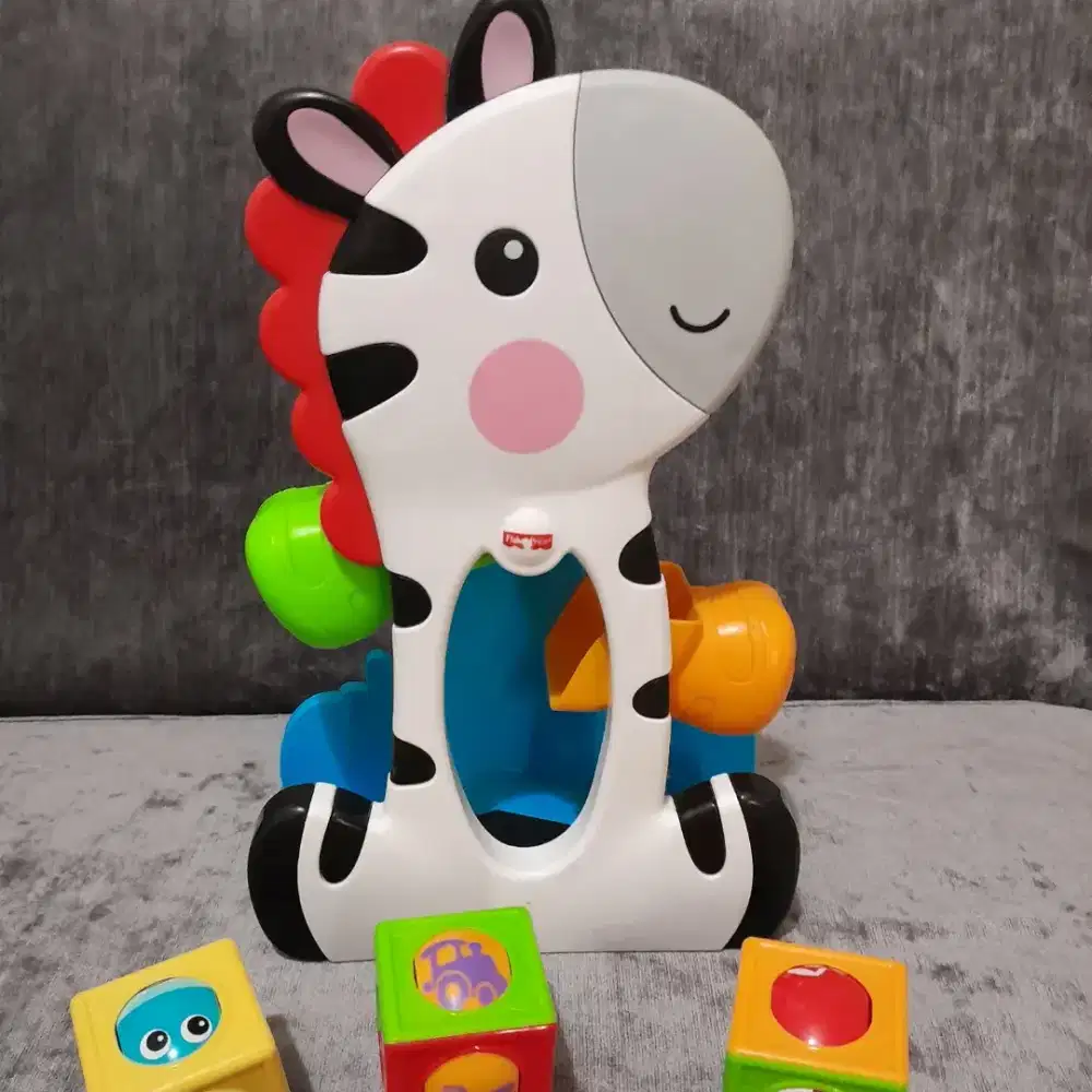 Mainan anak Zebra roller Blok FisherPrice original