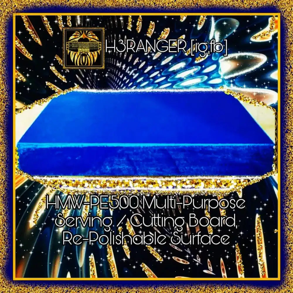 Talenan Tebal Plastik HDPE 500 Biru 3x16.5x21.5cm Buatan Eropa