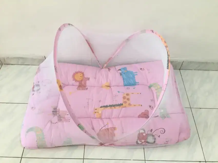 KELAMBU KASUR BAYI LIPAT TENDA SET / TEMPAT TIDUR BAYI / KELAMBU BAYI