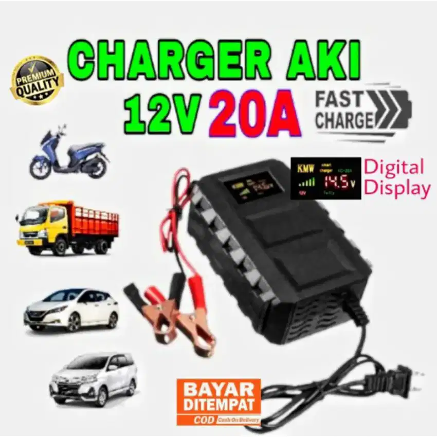 Cas aki charger accu ces aki Truk Mobil 12V 20A smart fast truck mobil