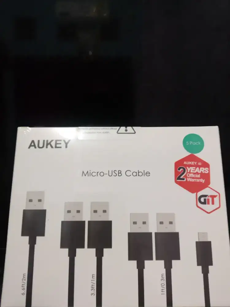 Aukey Micro USB Cable Hitam x5 (CB-D5)