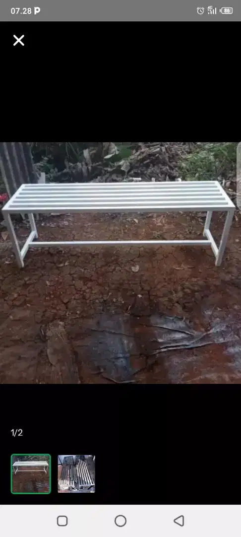 Kursi besi panjang 1 meter 20 cm / 120 cm