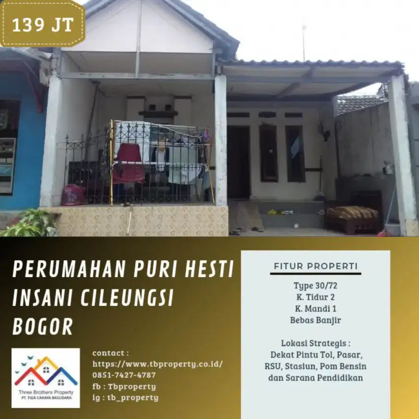 PROPERTY (CESSIE) PERUMAHAN PURI HESTI INSANI CELEUNGSI