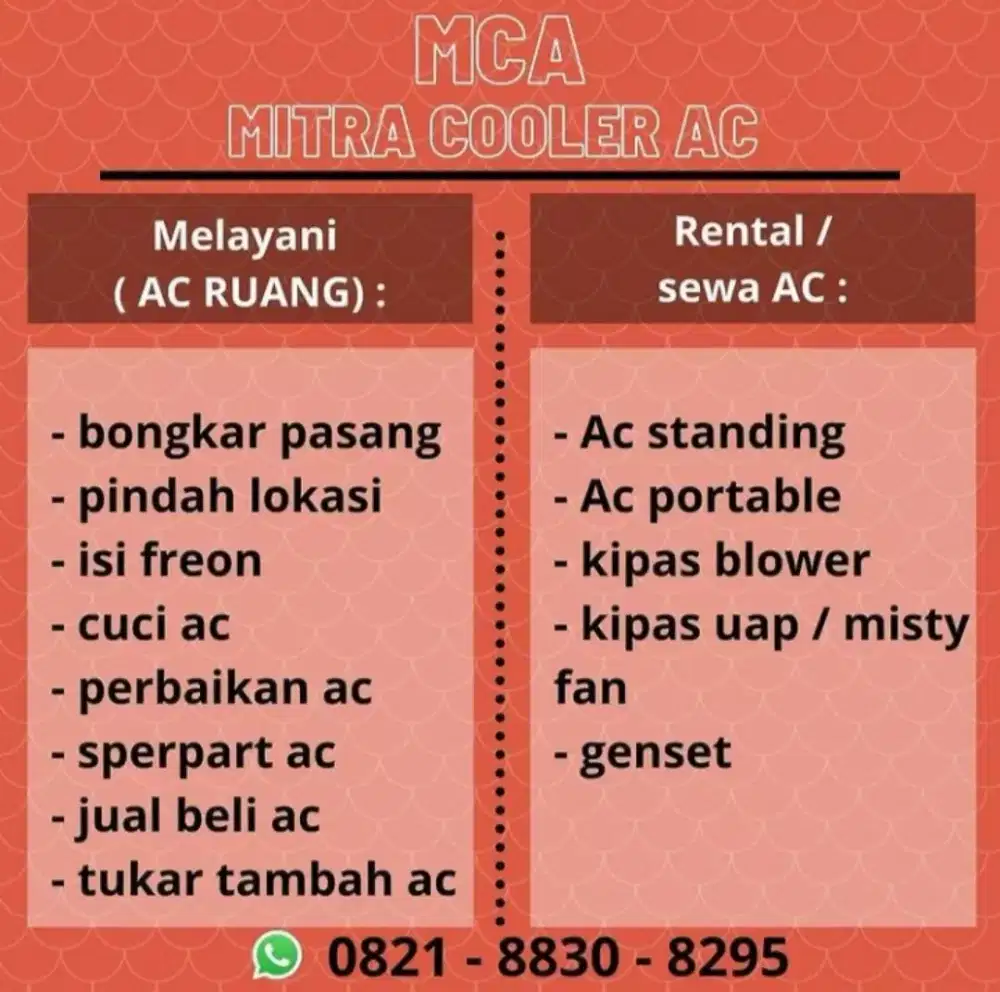 servis ac /cuci ac/bongkar pasang ac / bergaransi/pengadaan ac/sewa ac