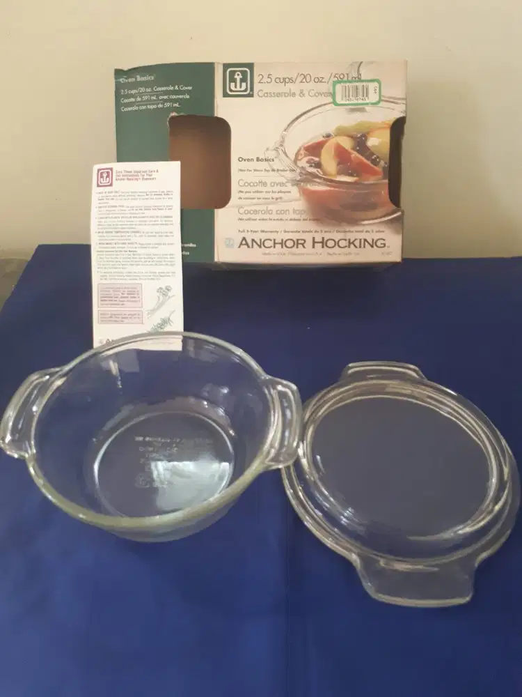 Anchor Hocking USA Casserole&Cover 591 ML (P-90) Microwave Safe Clear