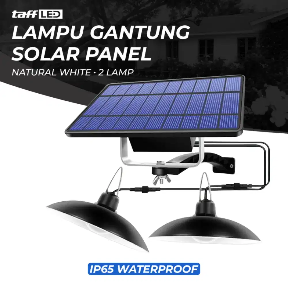 taffled lampu gantung hias outdoor solar ip65 natural white 2lamp