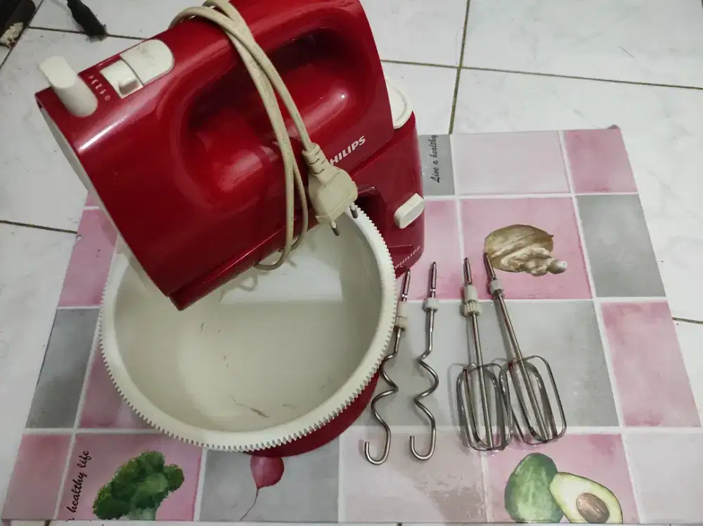 Philips Mixer (Stand &amp; Bowl Merah)