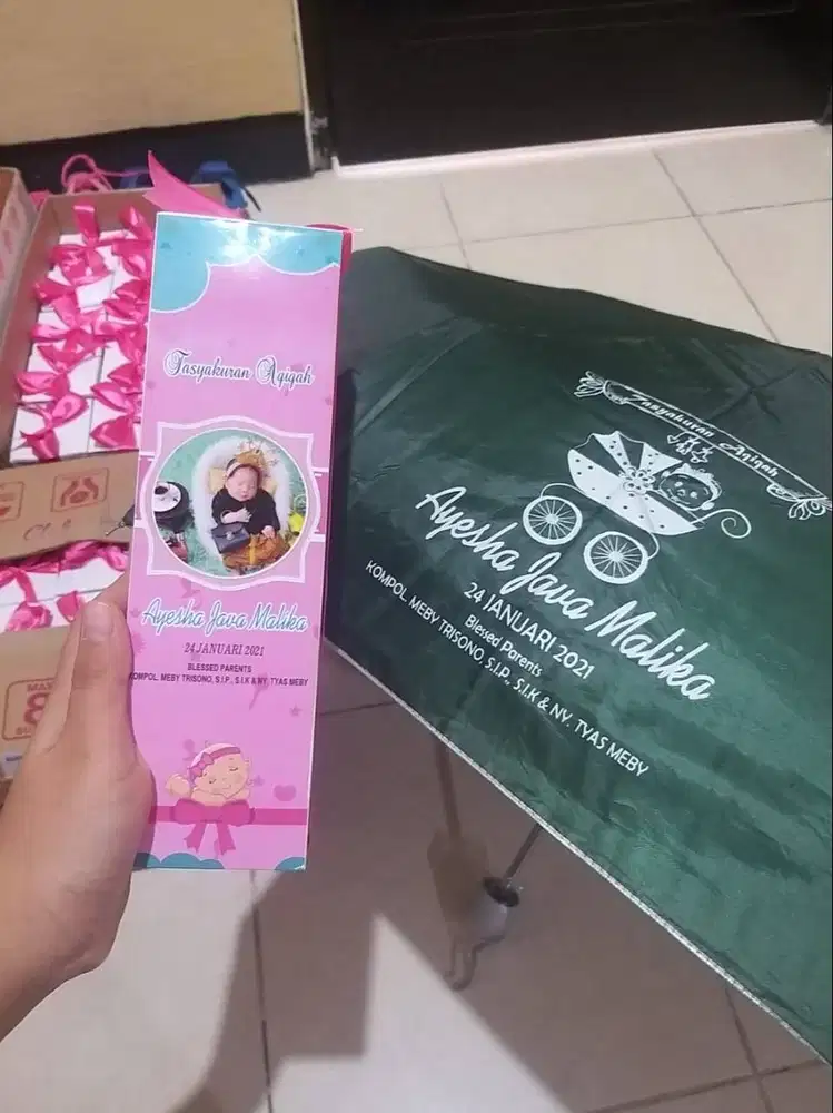 Souvenir Aqiqah, souvenir Hampers, souvenir lahiran