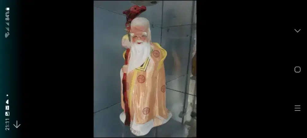 Patung keramik  orang tua lambang  panjang umur.MURAH