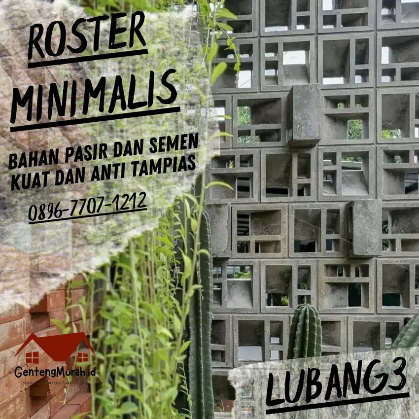 Roster Beton Minimalis cocok untuk pagar dan sekatan