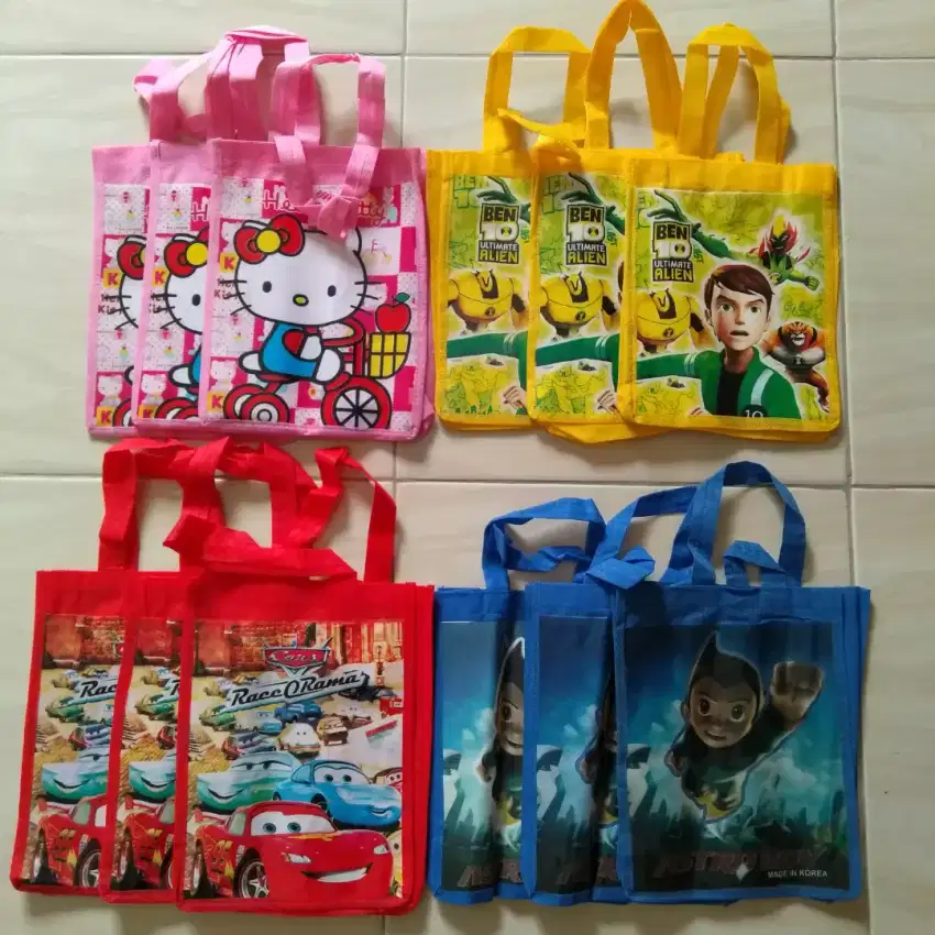 Paket 12 Tas Hampers Goodie Bag Snack Souvenir Acara Ultah Anak Murah