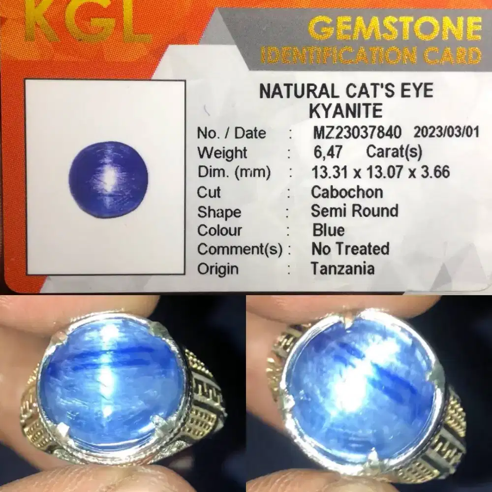 NATURAL CATS EYE KYANITE 6.47 CTS HQ