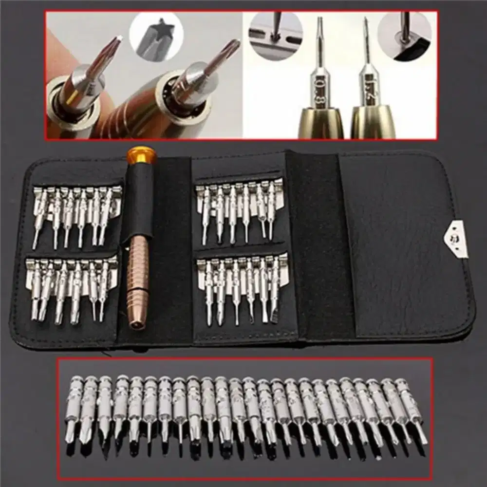 Obeng Torx 25 in 1 satu set alat servis jam tangan hp perkakas iphone
