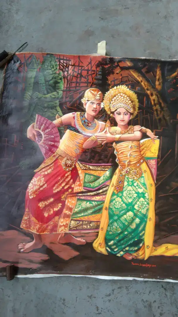 2 penari bali 125cm X 110cm