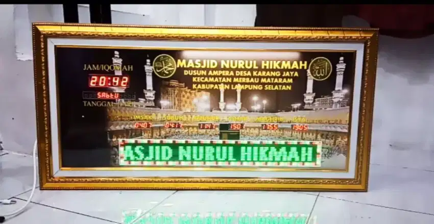 JAM SHOLAT DIGITAL OTOMATIS  100CM X50 CM