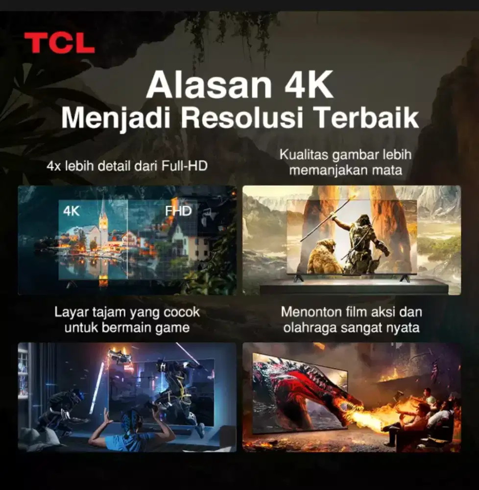 [GoogleTV]TCL 43 inchi SmartTV Android 4K UHD Bezelles NetflixBARU