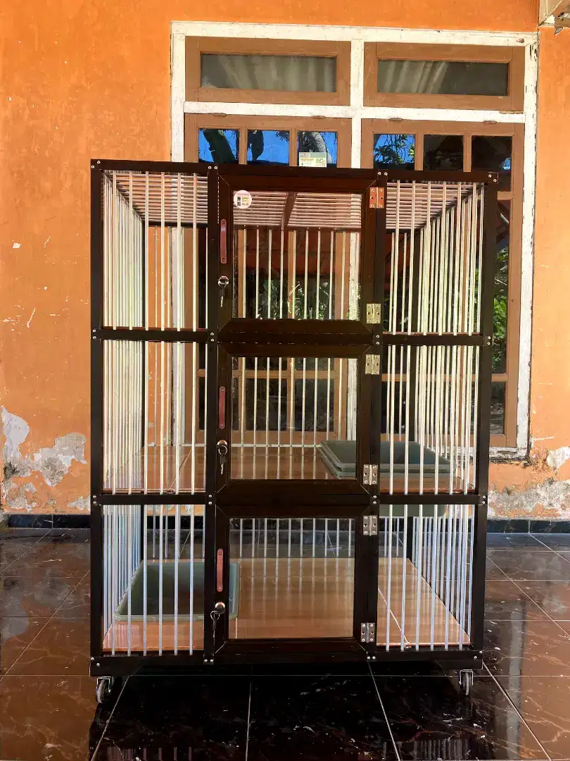 Kandang kucing alumunium ukuran PxLxT 90x60x112