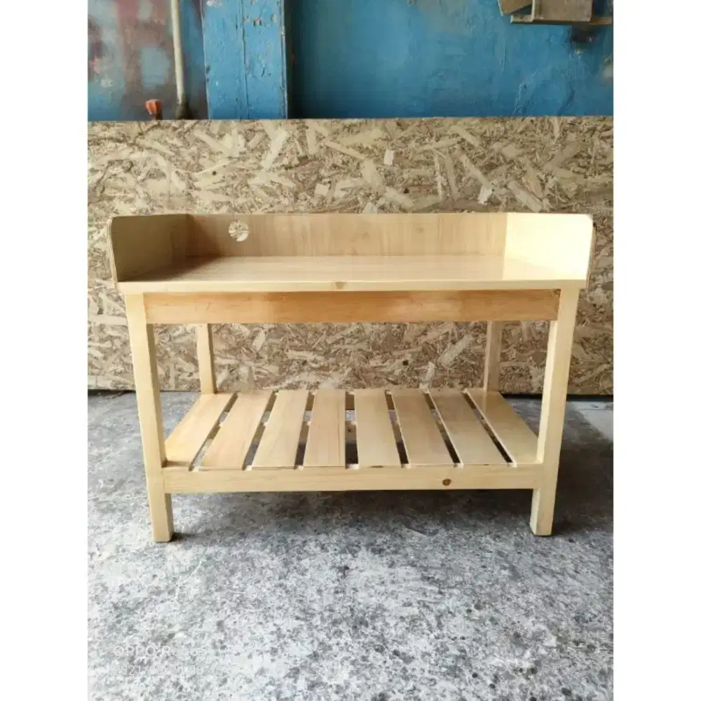 Meja kompor 2 tungku udah ada lobang selangnya ukuran 80x45x50cm