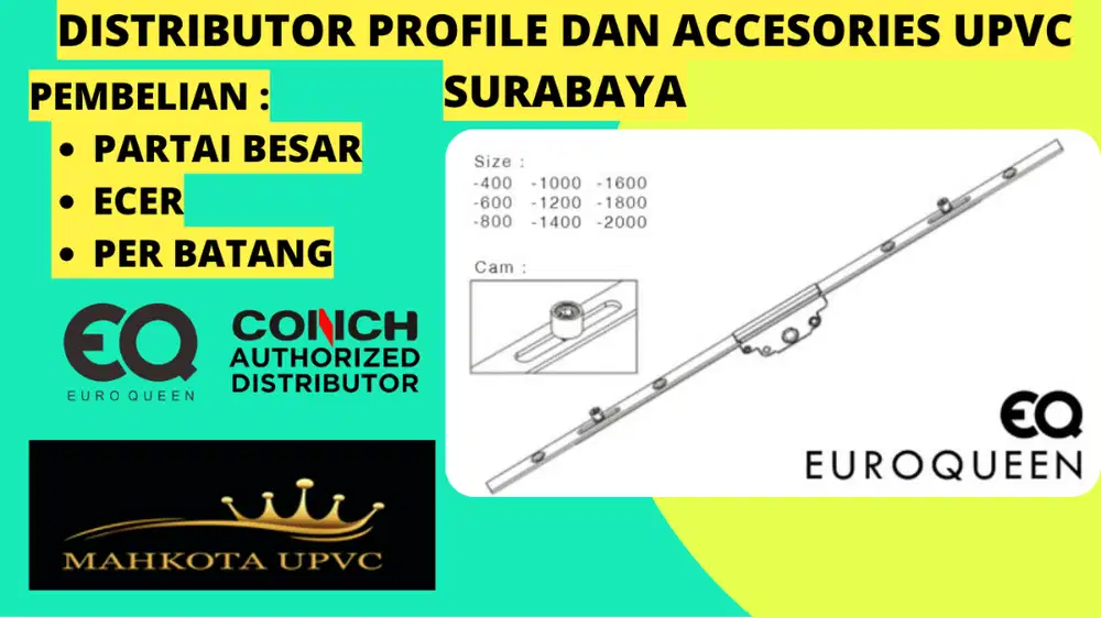 Jual per batang Profile conch dan accessories upvc sidoarjo