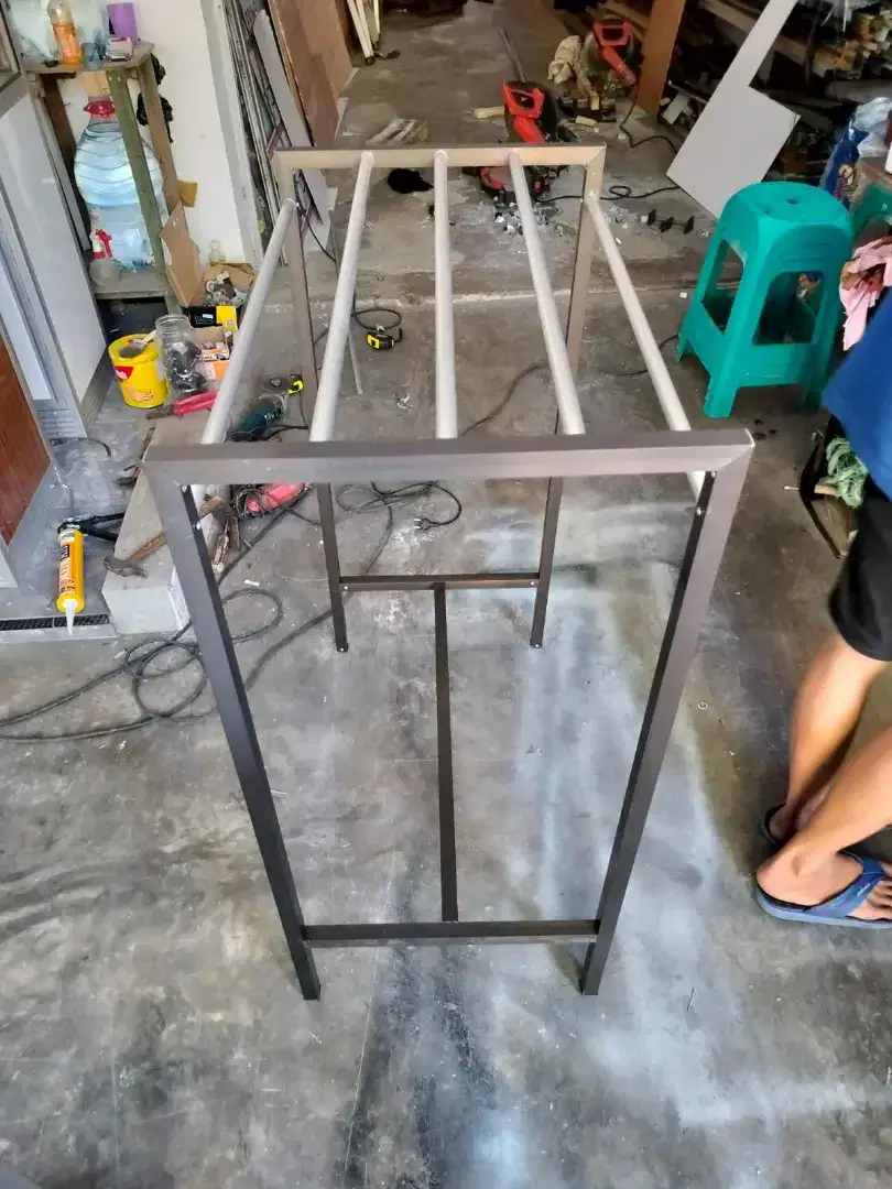 Jual jemuran handuk aluminium warna coklat