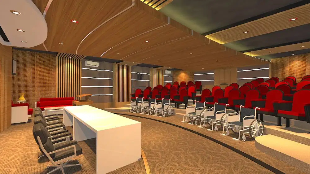 Akustik Ruang Peredam Suara Aula Ballroom Hall  Auditorium Audiovisual