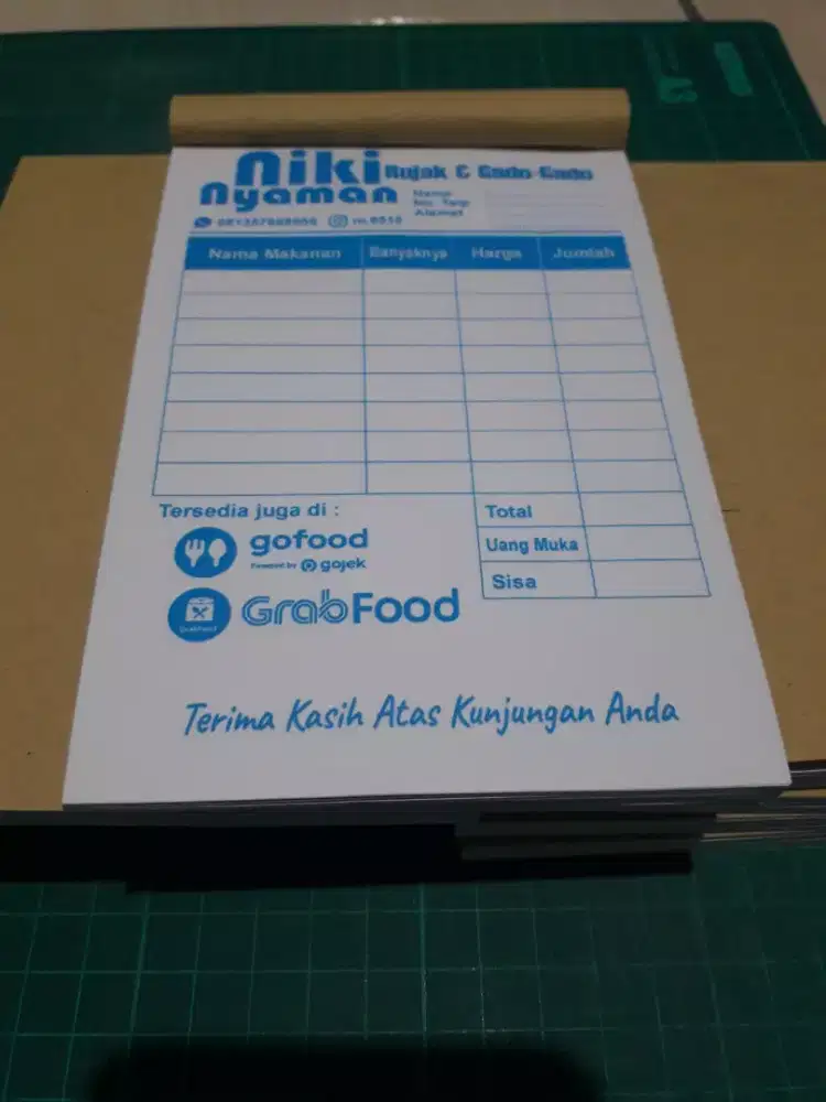 Nota custom 1ply hvs 70gsm satuan