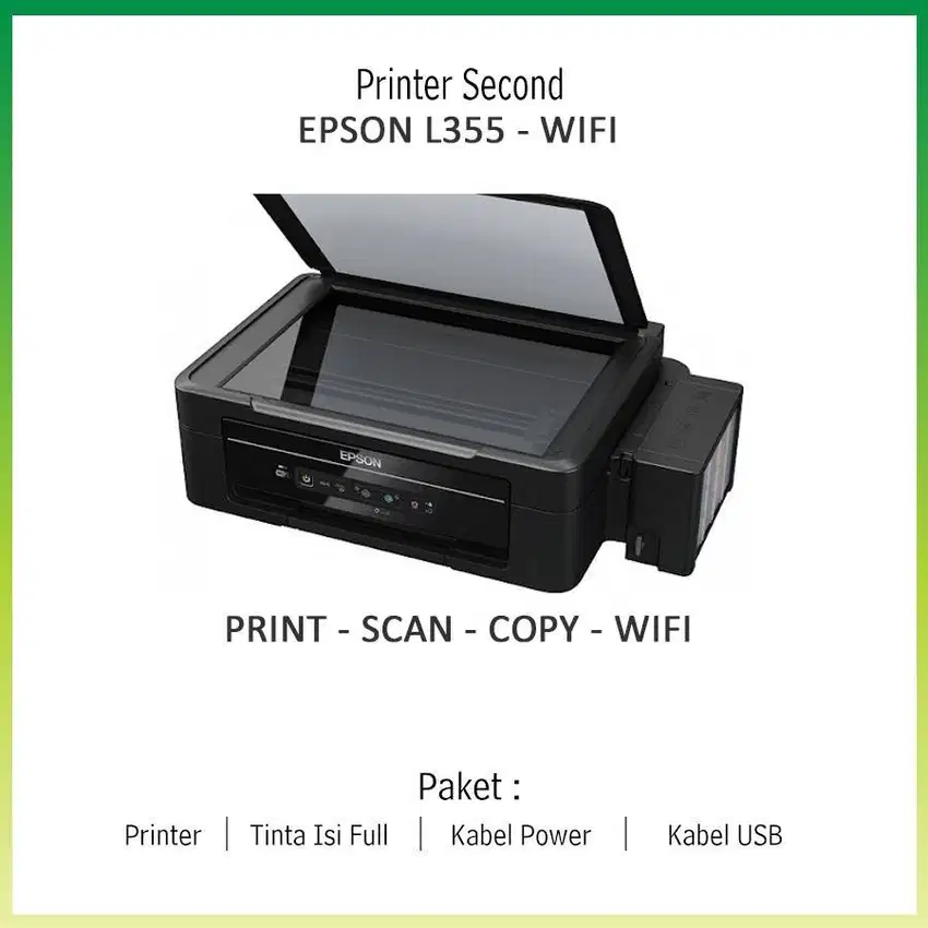 PRINTER SECOND EPSON L355 PRINT SCAN COPY WIFI