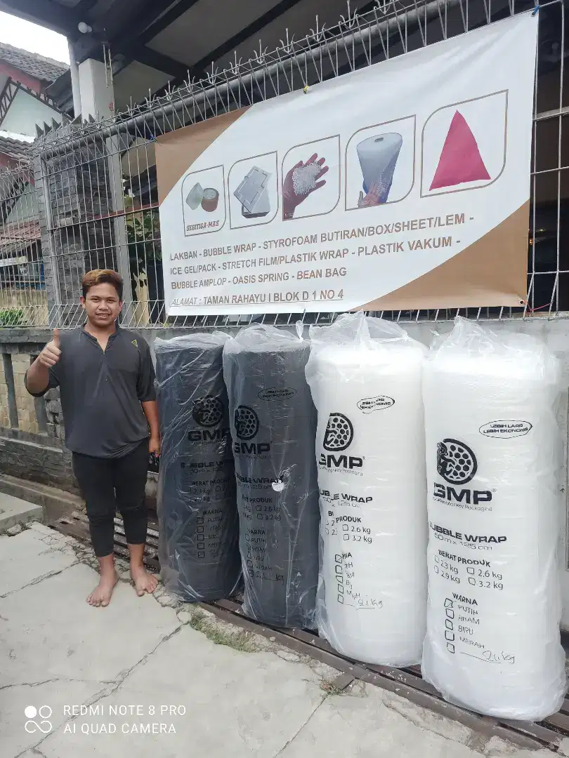 PROMO Bubble Wrap Hitam/ Putih 1 Roll 1,25x50 mtr, Bandung