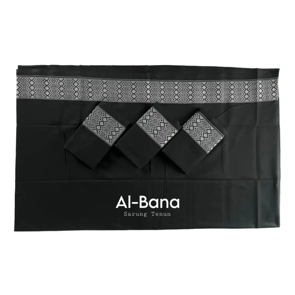 GROSIR SARUNG TENUN HITAM POLOS